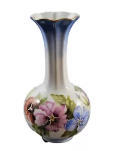 Vintage Julius Tomsits Vase #50482 handbemalt Porzellan floral signiert 8" - Bild 1 von 12