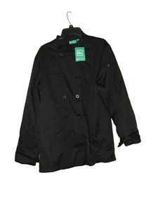Chef Works Black Chef Jacket LONG Sleeve Medium New - Picture 1 of 3