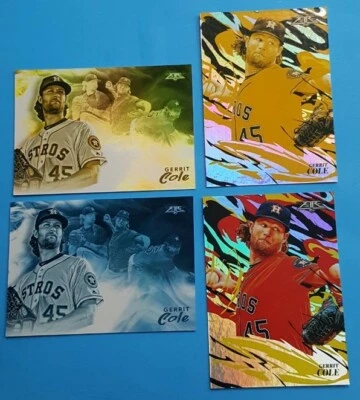 Gerritt Cole 2019 Topps Fire Gold Minted Flamethrower Smoke & Mirrors 4-CARD LOT - Image 1 of 3