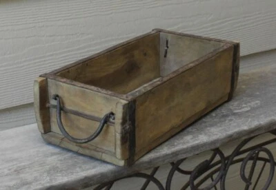 NEW with Antique Look BRICK MOLD WOOD BOX -  Primitive Style Re-Purposed Wood - Image 1 of 4