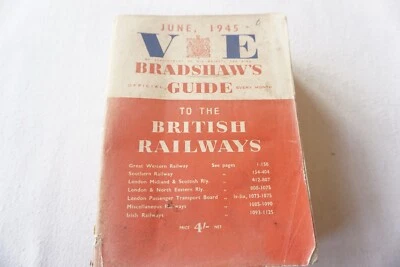 June 1945 Original Bradshaws Railway Guide Timetable Handbook  - Image 1 of 4