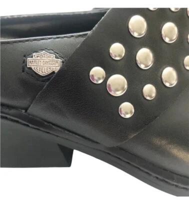 NEW Harley-Davidson Erika Black Leather Studded Mule 6.5 - Image 1 of 4
