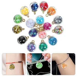 50 Pcs Color Sequins Pendants 16mm Glass Crystal Ball DIY Earring Accessories - Picture 1 of 12