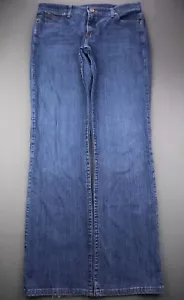 Women's Wrangler Q Baby Mid Rise Boot Cut Jeans No Gap Size 13/14x36 (35x34) - Picture 1 of 10