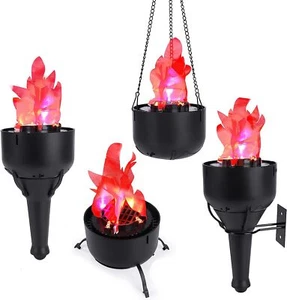 4 in 1 LED 3D Fake Fire Flame Lamp Campfire Halloween Stage Club Decor Light - Picture 1 of 9