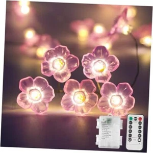 Fairy Lights with Cherry Blossom, 12.8 ft 40 LED Flower String Cherry blossom - Picture 1 of 7