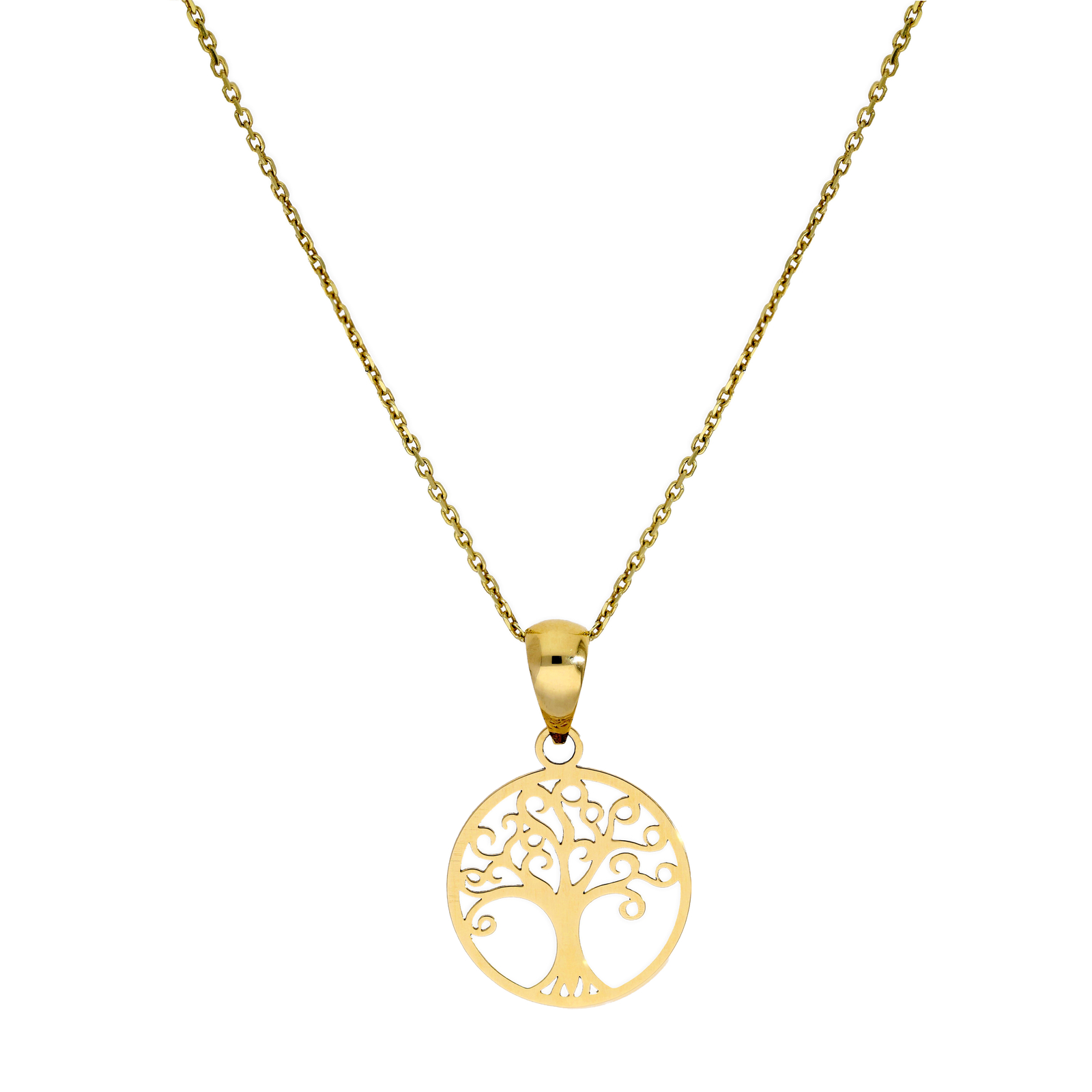 Real 375 9ct Gold Tree of Life Necklace 
