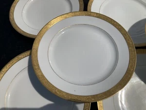 11 Ovington Brothers Gold Gilt dinner Plates Lenox COALPORT 9 3/4” Dia Gorgeous - Picture 1 of 5