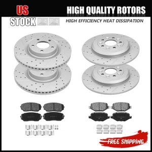 Rotores perforados delanteros y traseros + pastillas de freno para Ford Edge Lincoln MKX 2011-2014 - Imagen 1 de 6