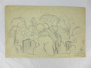 Original Drawing painting by Oscar Florianus Bluemner Soho 1921 8" x 5" - Picture 1 of 4