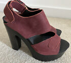 Sisley Womens Size Eu36/Uk3 Red Leather Platform Sandals Bnwt