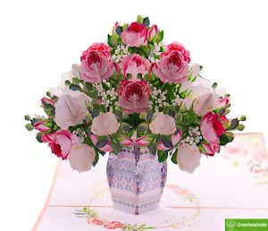Blossoming Roses, Pop Up Card, 3D Popup Greeting Cards for all occasion - Picture 1 of 8