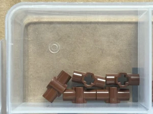 LEGO Parts - Reddish Brown Technic, Axle Connector Hub Hilt - No 24122 - QTY 5 - Picture 1 of 1