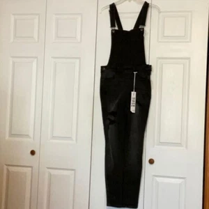 Celebrity Pink Black Skinny Overalls Size Small Distressed New - Picture 1 of 6