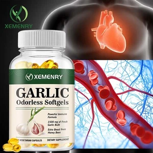 Odorless Garlic 1500mg-Heart & Cholesterol Health Support,Antioxidant Supplement - Picture 1 of 7