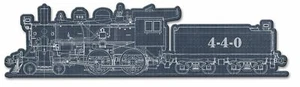STEAM LOCOMOTIVE TRAIN 4-4-0 BLUEPRINT 25" HEAVY DUTY USA MADE METAL DECOR SIGN - Picture 1 of 1