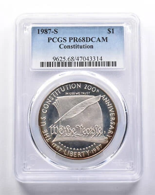 PR68DCAM 1987-S US Constitution Commemorative $1 PCGS Awesome Tone *3359 - Image 1 of 3
