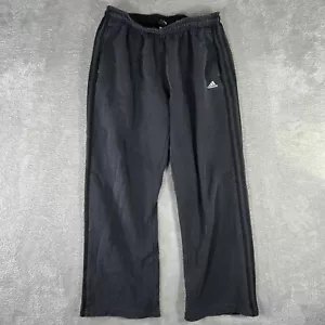 Vintage Y2K Adidas Sweatpants Mens Large Black Striped Baggy Wide Leg - Picture 1 of 9
