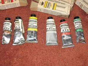 Lot of (6) Tubes of Speedball Block Printing Ink ~Vintage~ Soft ~Loose Caps - Picture 1 of 5