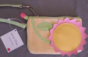 Girls Wristlet Sunshine Woven Spring Coin Wallet Purse Change Clutch - Picture 1 of 5