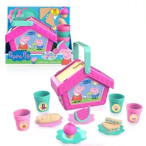 Peppa Pig Picnic Set 15 Pezzi Gioco Finto Giocattolo con Cesto Tazze Piatti Cibo - Foto 1 di 7