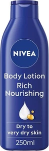 NIVEA Rich Nourishing Body Lotion 250ml Rich 72H Hydration for Dry Skin UK - Picture 1 of 6