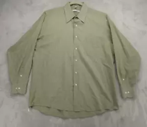 Geoffrey Beene Button Up Shirt Men's X-Large Beige with Green Geometric Pattern - Picture 1 of 14