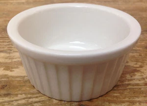CAC Cream Souffle Individual Ramekin Quiche Baking Dish Ribbed Off White 3 1/2" - Picture 1 of 2