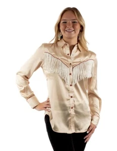 Scully Western Shirt Womens L/S Fringe Snap Front Solid F0_HC922 - Picture 1 of 8