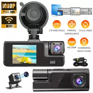 2" Car DVR Dash Cam 1080P Front/Inside/Rear Camera Video Recorder WiFi G-Sensor - Picture 1 of 13