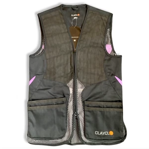 ClayClo Olympia Pro Ladies Skeet Vest Womens Shooting Waistcoat - Black/Purple - Picture 1 of 2