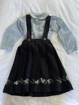 女孩 Simonetta 迷你羊毛混纺裙子和衬衫,尺寸 4? — 第 1/4 张图片