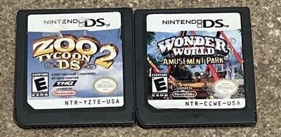 2  Nintendo DS Games Zoo Tycoon 2 & Wonder World Amusement Park Pre-Own - Image 1 of 2