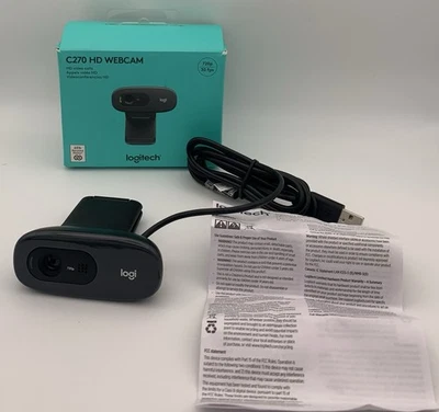 LOGITECH C270 HD Webcam 720p Video Calling Built-in Mic Open Box Tested - Image 1 of 4