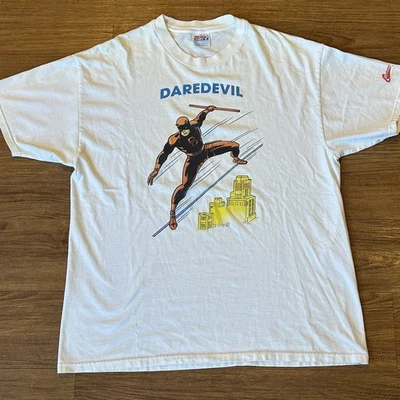 Винтажная футболка 90-х Marvel Daredevil супергерой с графикой размер XL Graphitti 1999 - Изображение 1 из 4