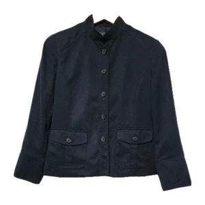 Coldwater Creek Petite Jacket P14 Blue Polyester Button up Pockets - Picture 1 of 10