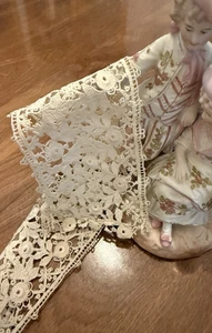 1- 1/2 YARD OLD LACE PIECE 3" WIDE COTTON FLORAL - Picture 1 of 4