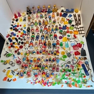 HUGE 80+ Playmobil Figure Lot Clothing Accessories Vintage Mixed Girls Boys Kids - Picture 1 of 14