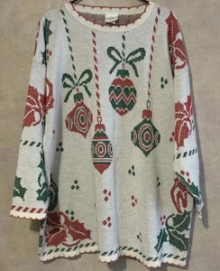 Vintage Holiday Time Weihnachtspullover Ornament Gr. 22W, Vintage Ugly Christmas Sweater - Bild 1 von 17