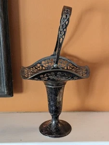 Silver Plated Basket Vase Midsilcraft EPNS Middletown Connecticut 34120 - Picture 1 of 12
