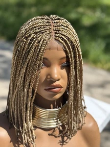 Closure Bob Blonde Braided Wig| Braided Wig Black Wig| Ready To Ship - Picture 1 of 2
