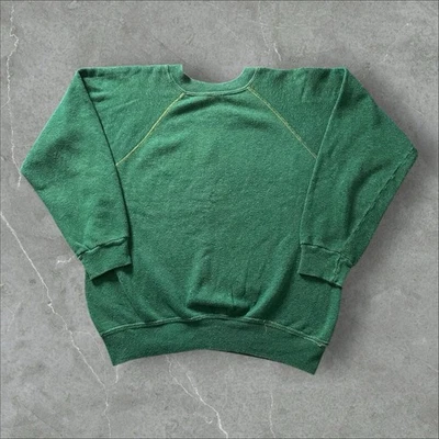 Sudadera deportiva de los años 60 cuello redondo brezo bosque verde pequeña Foto 1 de 4