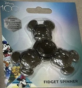 Disney 100 Mickey Mouse Silver Fidget Spinner New In Package - Picture 1 of 5