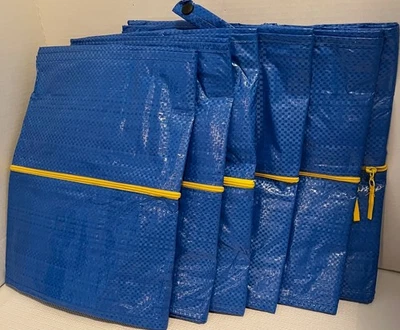 IKEA Frakta Storage Zipper Bags Blue 20 Gallon Qty 6 Excellent New - Image 1 of 4