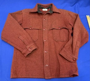 Chaqueta Camisa CPO Lana Woolrich De Colección Roja Espiga Para Hombres Pequeña 36-38 EE. UU. - Imagen 1 de 9