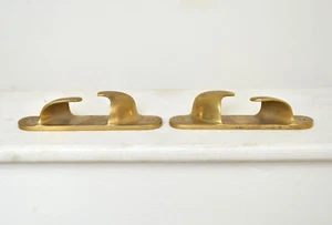2x tacchetti tacchetti ottone barca yacht ormeggio ponte piatto fairleads - SPEDIZIONE GRATUITA - Foto 1 di 6