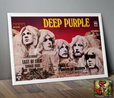 Póster de la gira de conciertos en vivo de Hamburgo 1971 Deep Purple: XXL 36"X24" Foto 1 de 2