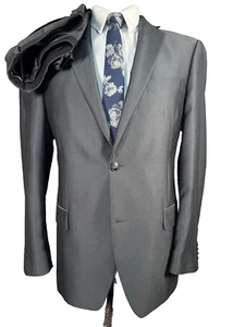 APT. 9 Hombres Gris Plateado ESPIGA 2 piezas Traje 40R Chaqueta 34x30 Pantalón - Imagen 1 de 13