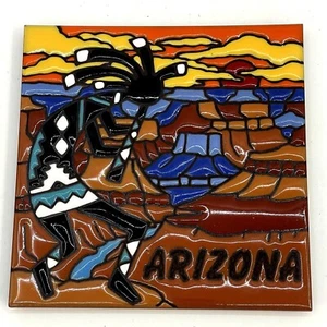 Kokopelli Tile Art Ceramic Trivet Krit Earthtones Kokopellis Musician Arizona - Picture 1 of 7
