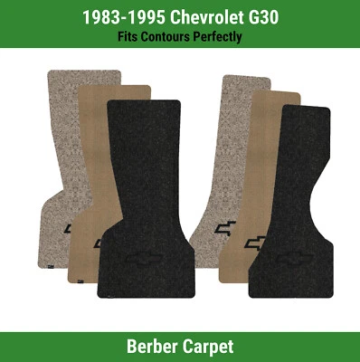 Alfombrillas delanteras Lloyd Berber para Chevy G30 83-95 con contorno negro Chevy pajarita Foto 1 de 4